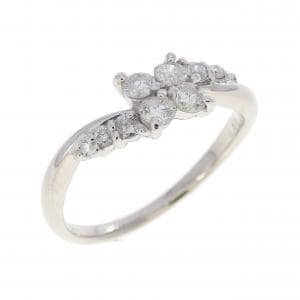 PT900 フラワー ダイヤモンド リング 0.32CT