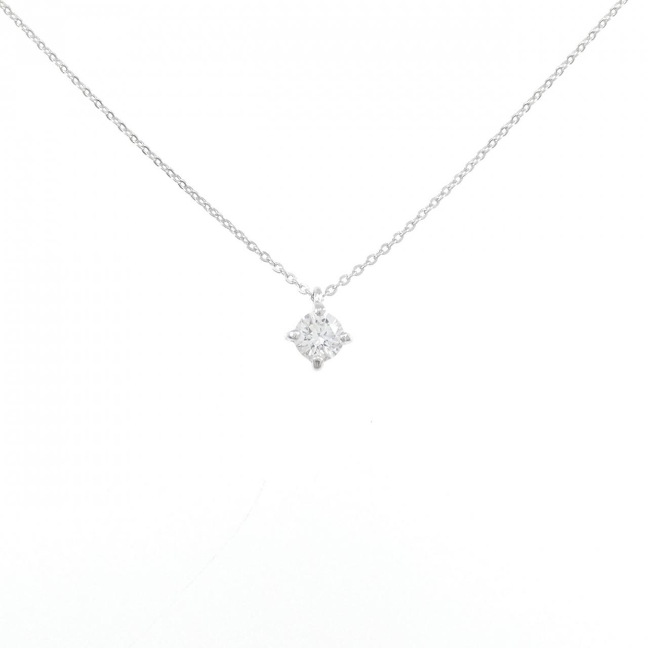 K18WG ソリティア ダイヤモンド ネックレス 0.12CT