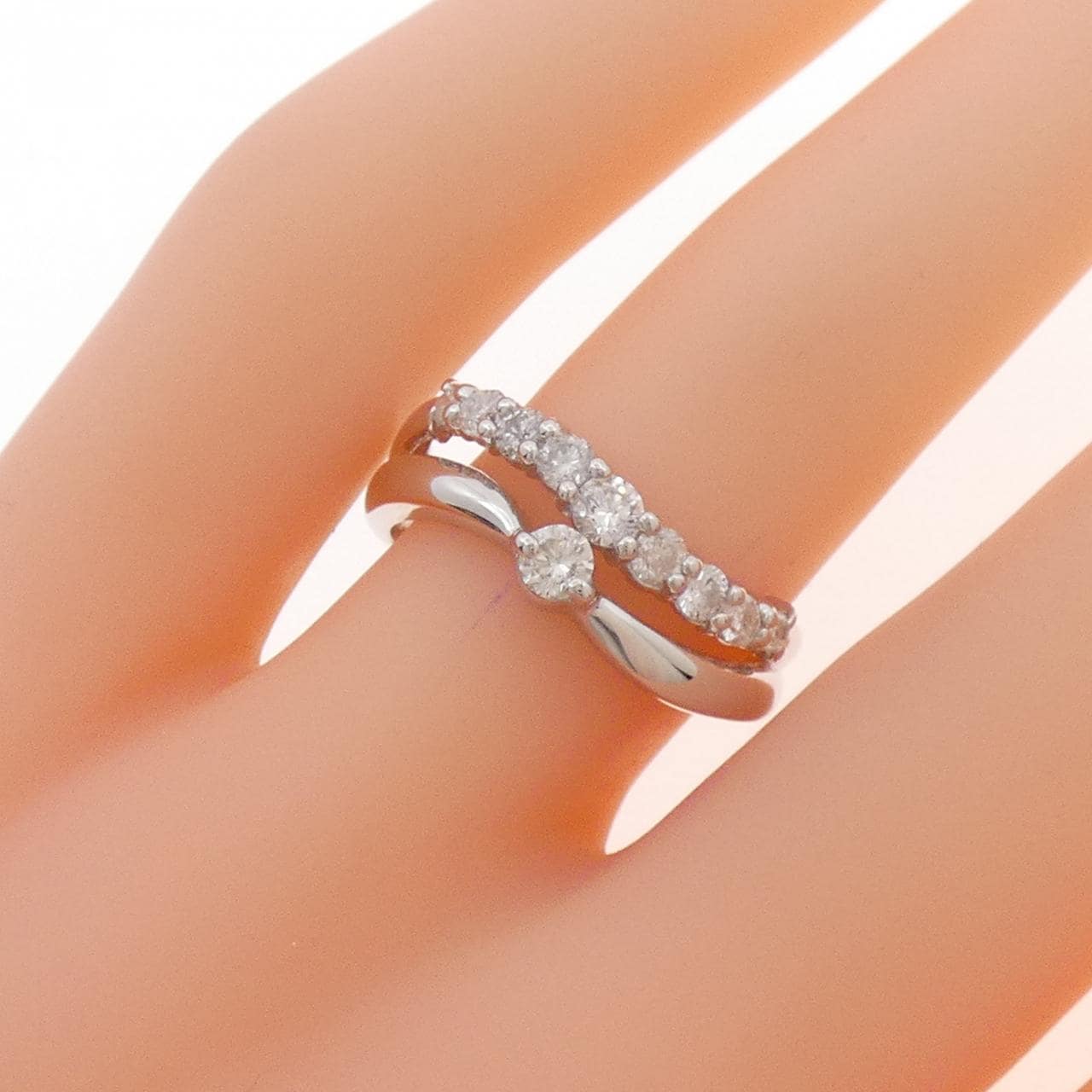 K14WG ダイヤモンド リング 0.50CT