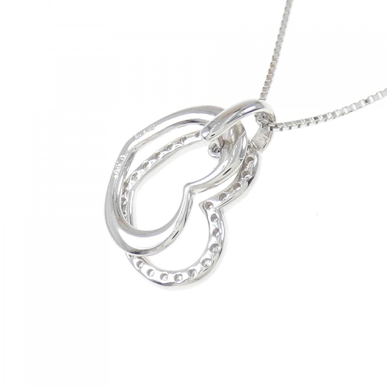 コメ兵｜K18WG ハート ダイヤモンド ネックレス 0.20CT｜ジュエリー