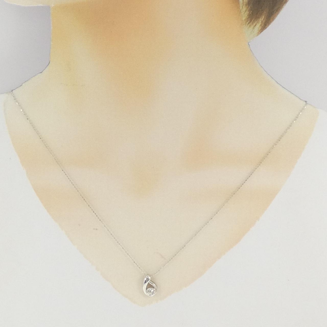 K18WG/750WG ダイヤモンド ネックレス 0.10CT