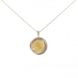 K18スリーカラー(枠) コイン ネックレス