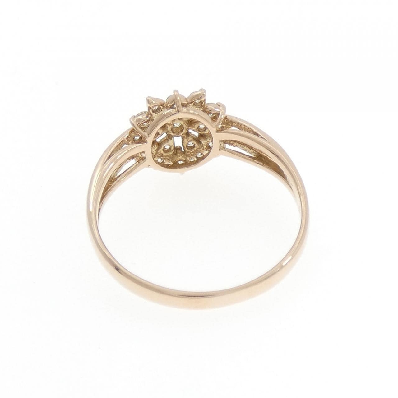K18PG花朵钻石戒指0.30CT