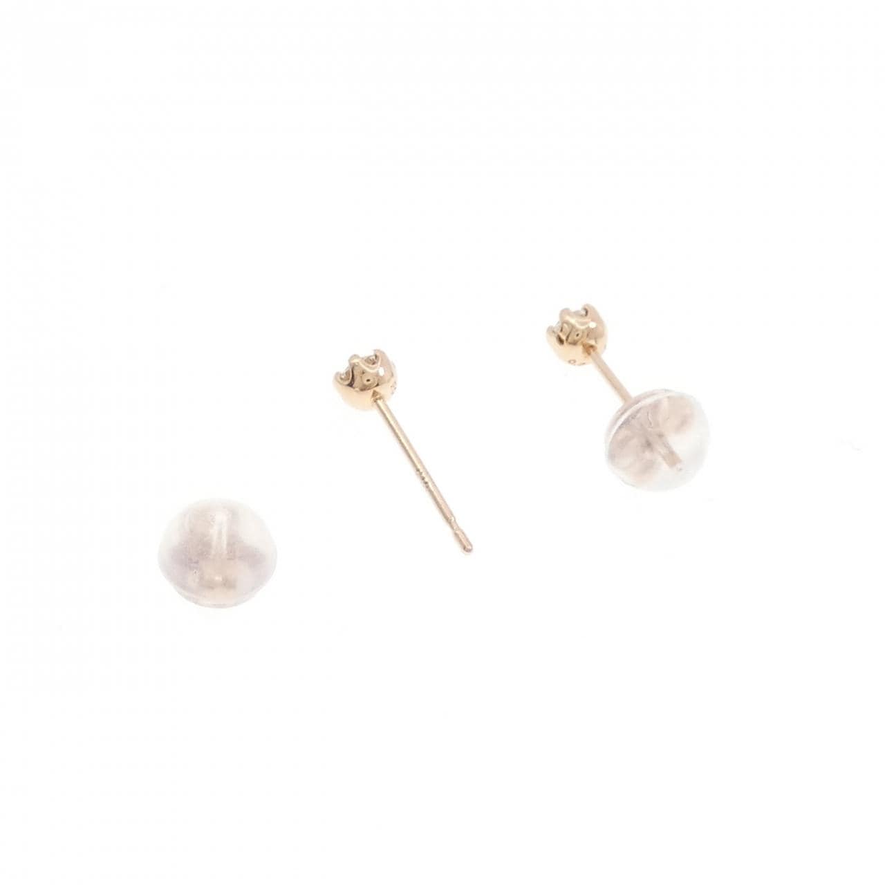 K10PG ソリティア ダイヤモンド ピアス 0.10CT