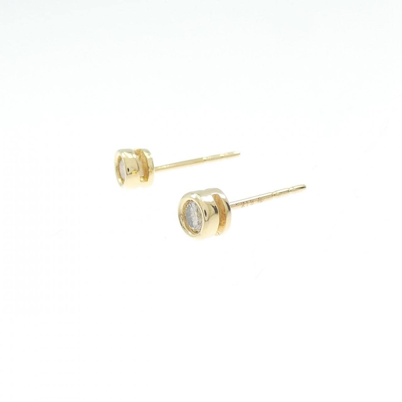 K18YG ソリティア ダイヤモンド ピアス 0.20CT