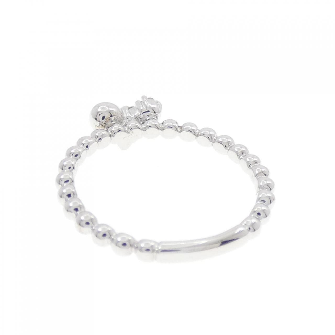K10WG Heart Diamond Pinky Ring 0.03CT