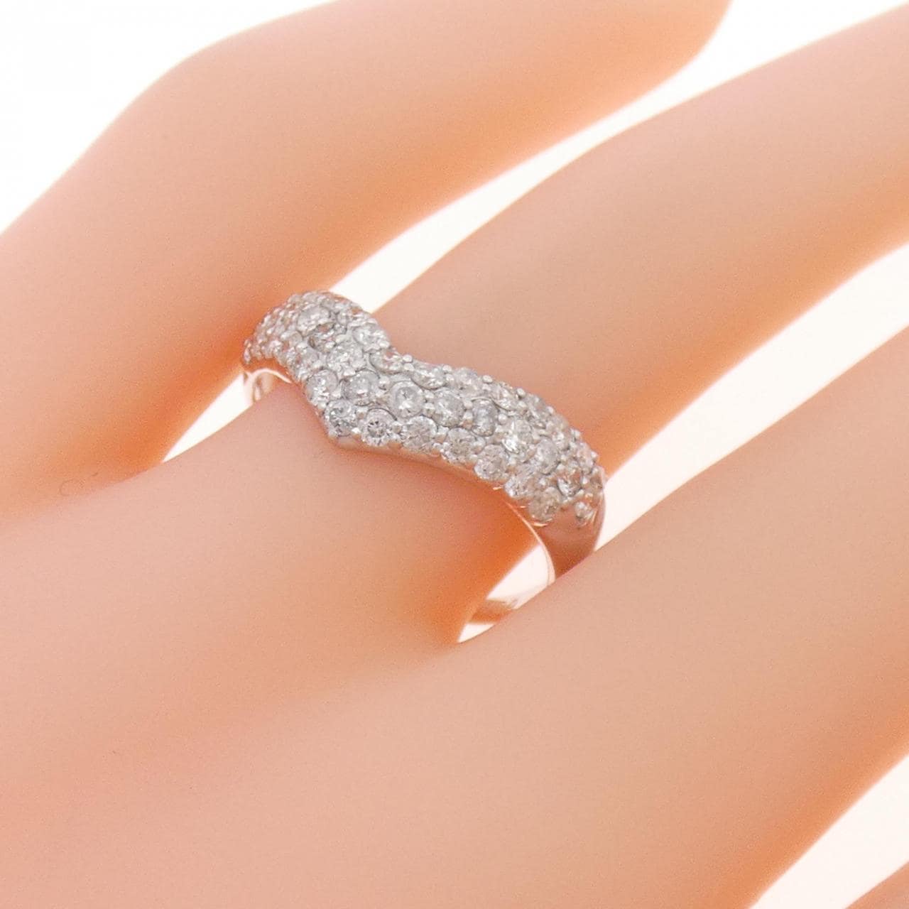 K18WG パヴェ ダイヤモンド リング 1.00CT