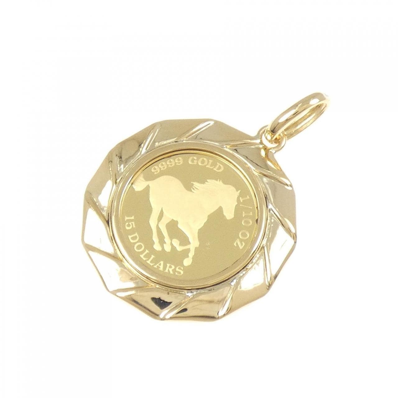 K18YG(枠) コイン ペンダント