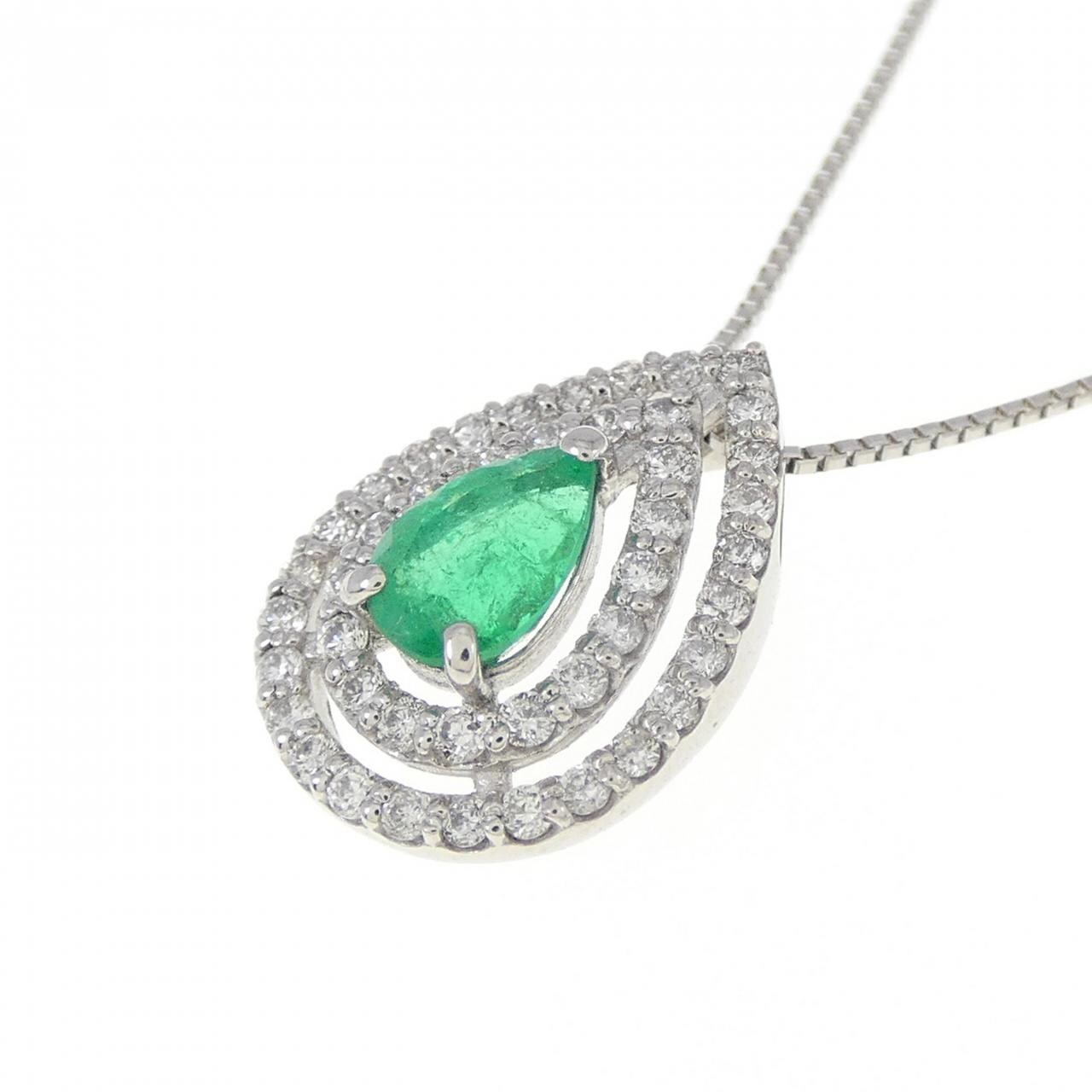 [BRAND NEW] PT Emerald Necklace 0.33CT