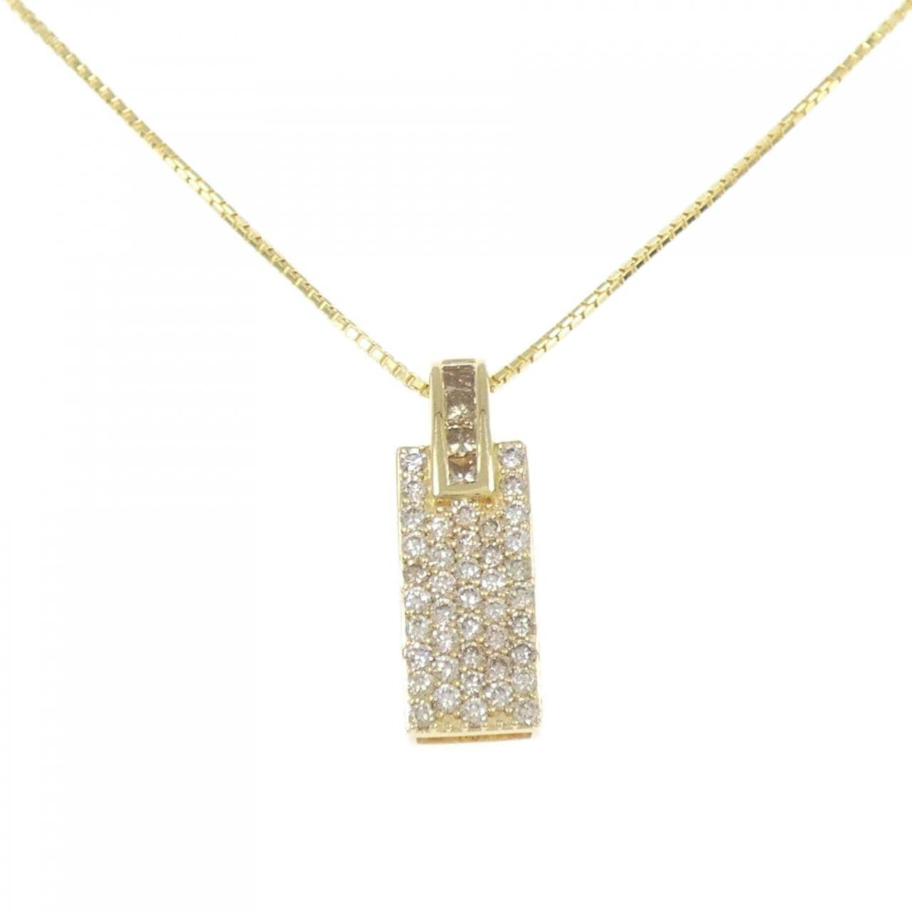 K18YG Pavé Diamond Necklace 0.80CT