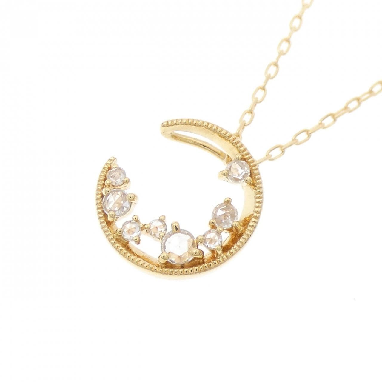 K18YG 月亮钻石项链 0.15CT