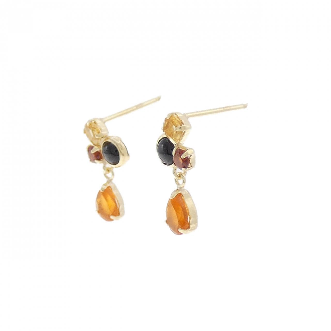 【新品】K10YG カラーストーン ピアス