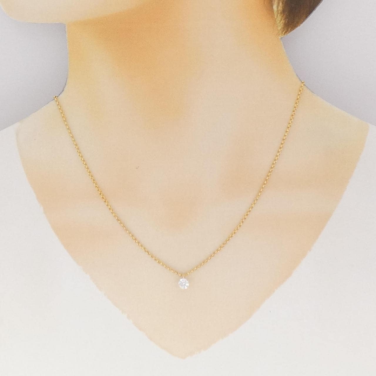 K18YG ダイヤモンド ネックレス 0.416CT D VS2 3EXT H&C