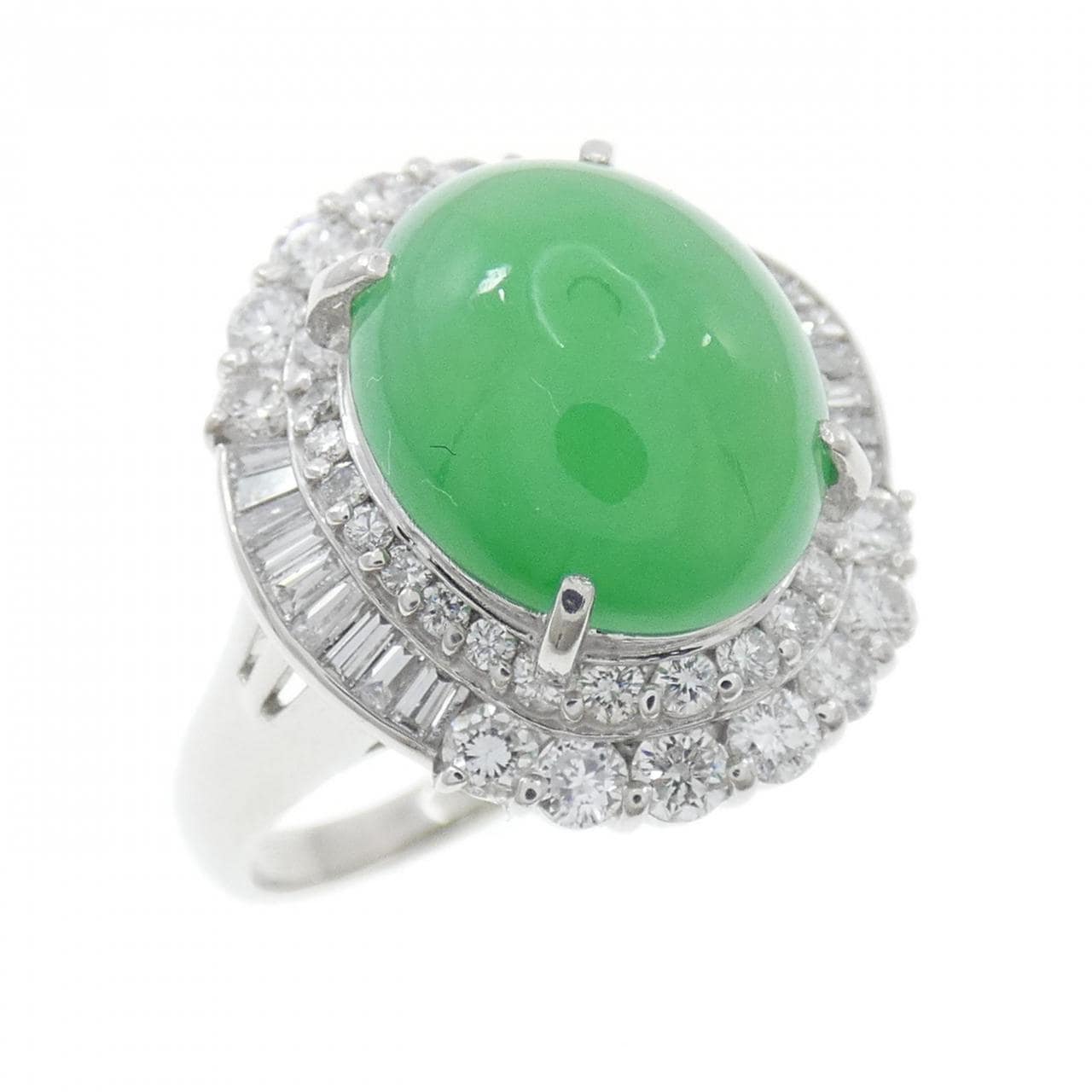 PT900 ヒスイ リング 6.925CT