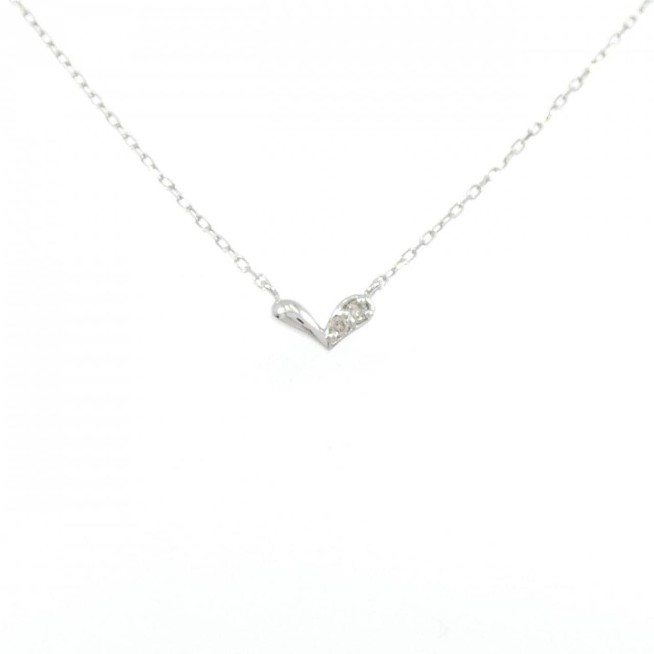 K10WG ハート ダイヤモンド ネックレス 0.02CT