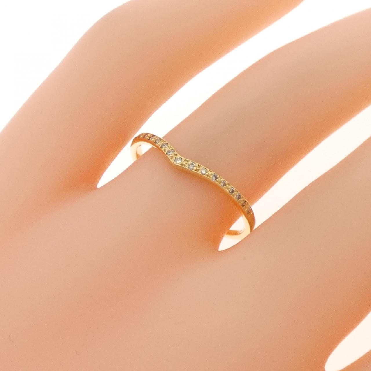 18KYG ダイヤモンド リング 0.05CT