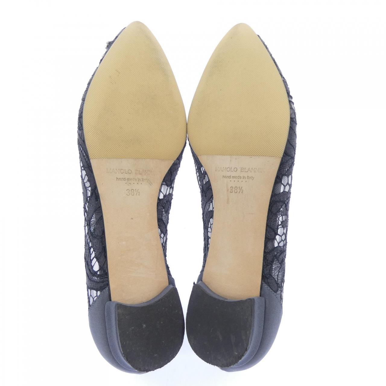 マノロブラニク MANOLO BLAHNIK HANGISIFLAT レース フラットシューズ
