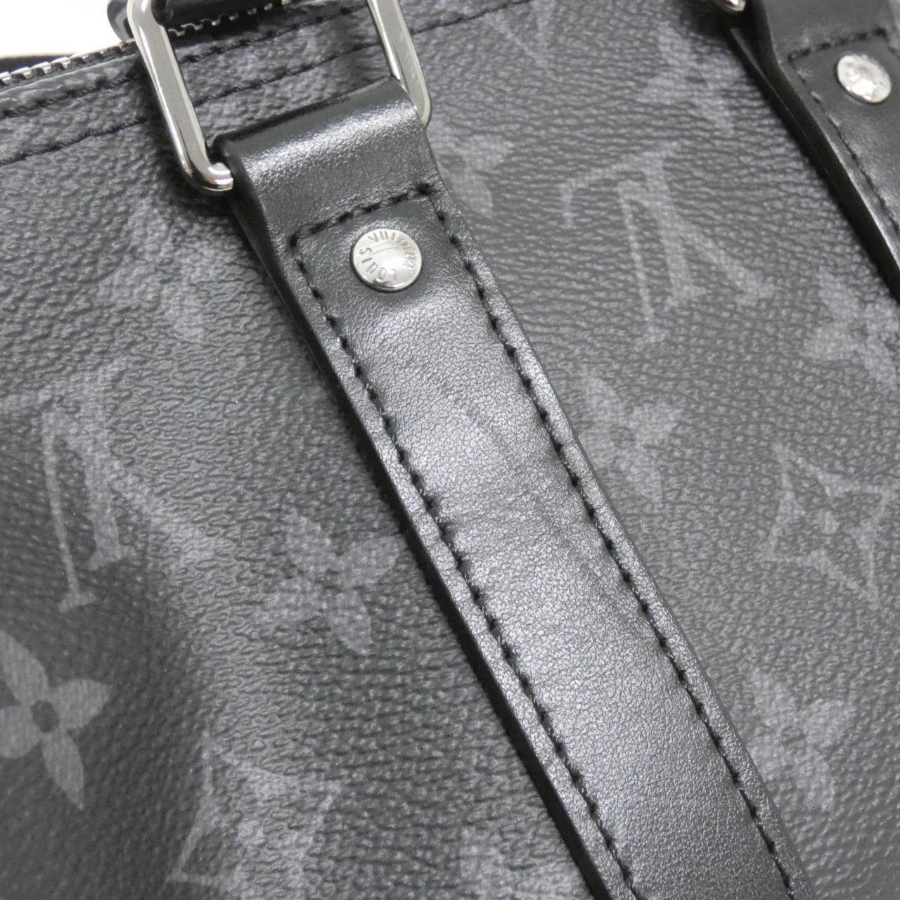 LOUIS VUITTON Monogram Eclipse Reverse Keepall Bandouliere 25 公分 M46271 波士頓包