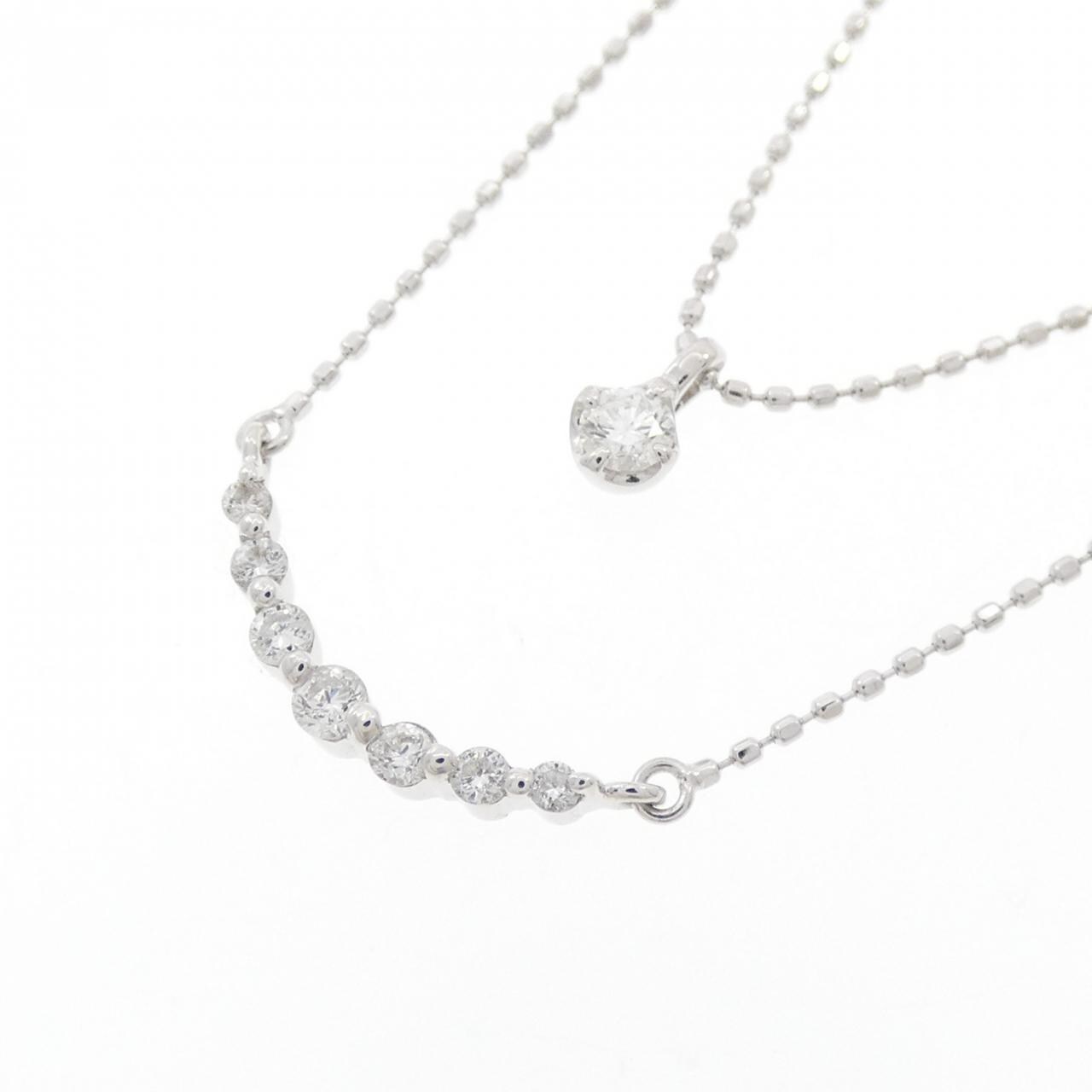K18WG ダイヤモンド ネックレス 0.11CT