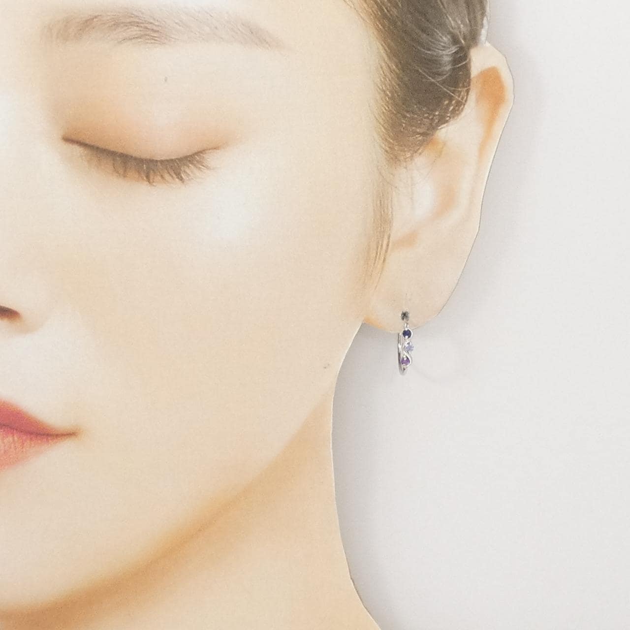 PT900 カラーストーン ピアス