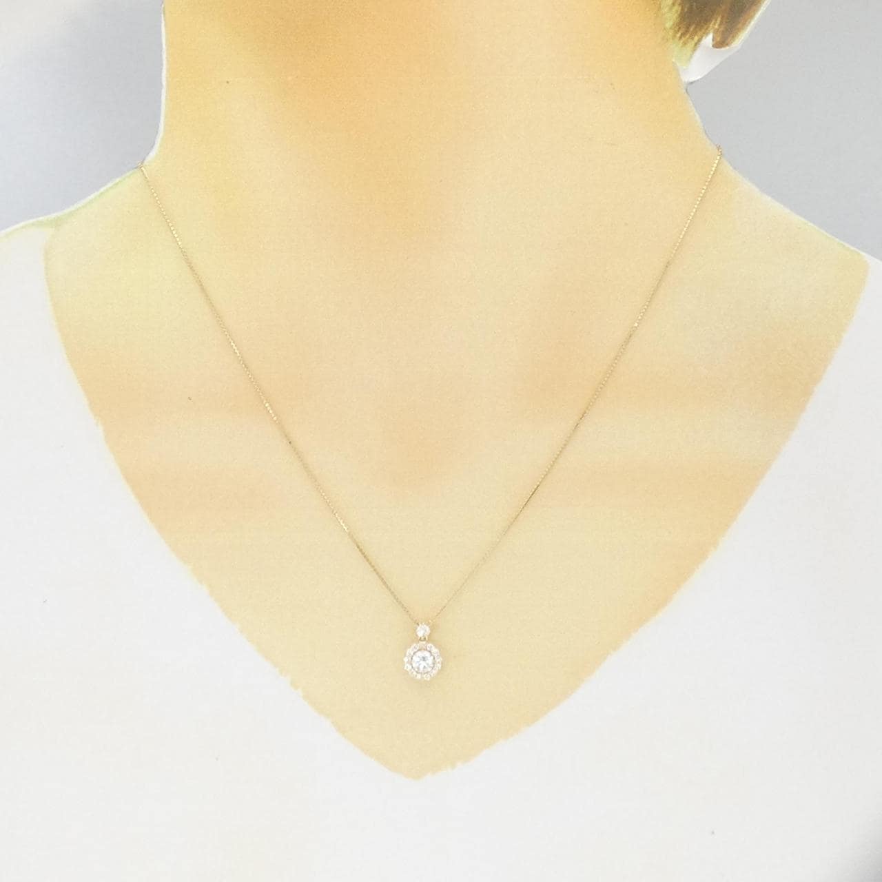 [BRAND NEW] K18YG Diamond Necklace 0.328CT G SI2 Good