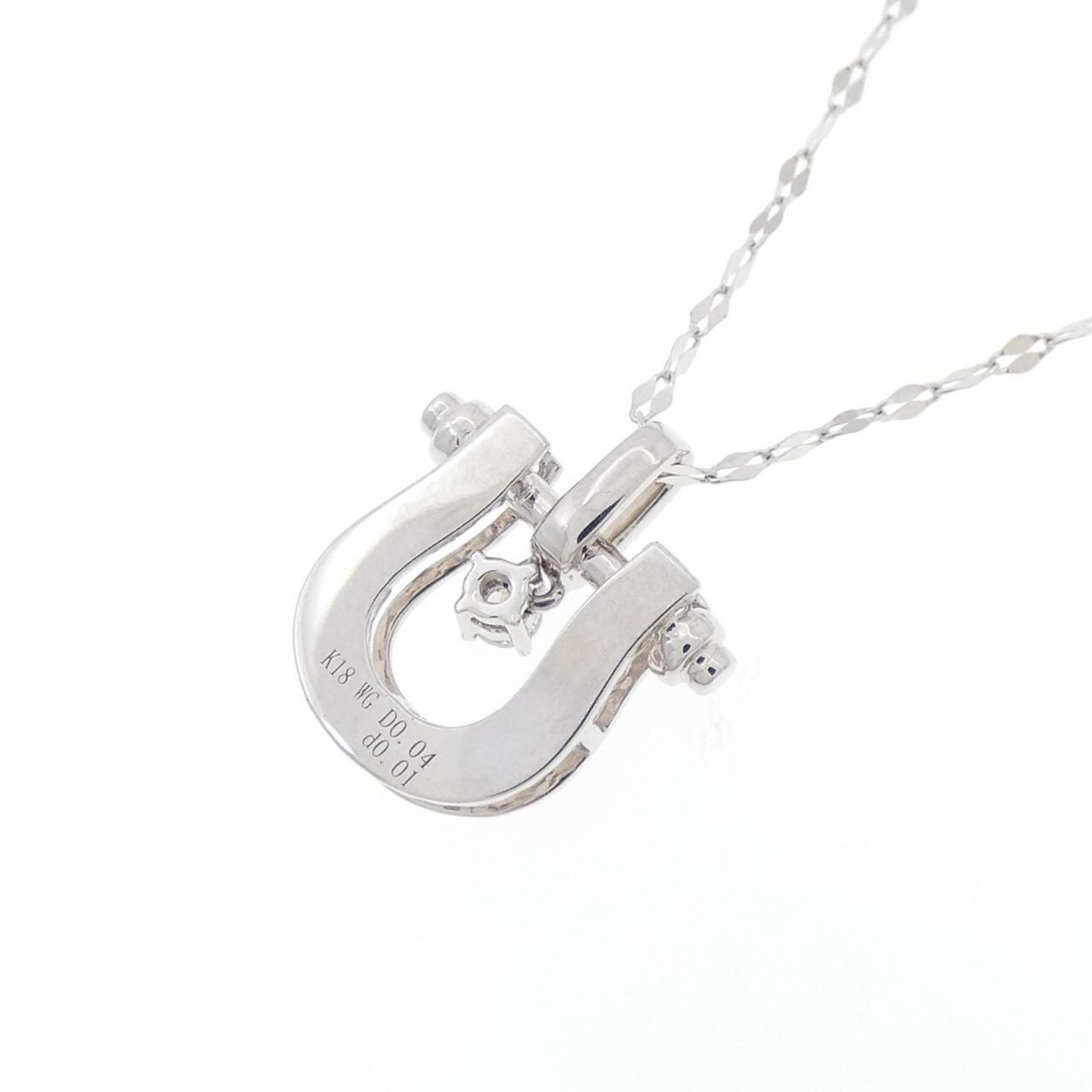 【新品】K18WG ダイヤモンド ネックレス 0.04CT