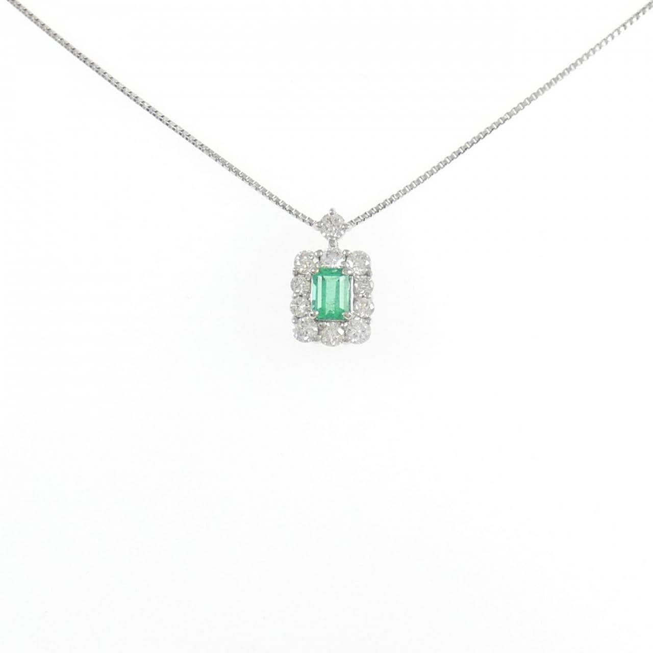 PT900/PT850 エメラルド ネックレス 0.19CT