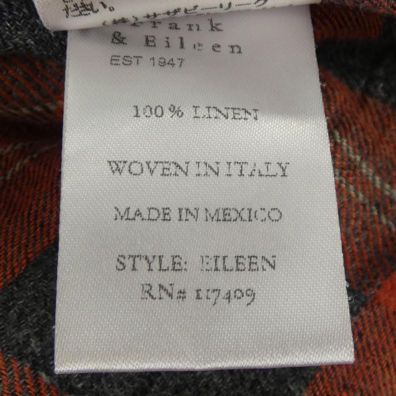 フランクアンドアイリーン FRANK&EILEEN 3210700287 シャツ