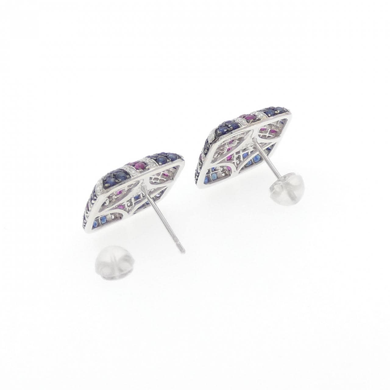 K18WG/K18BG color stone earrings