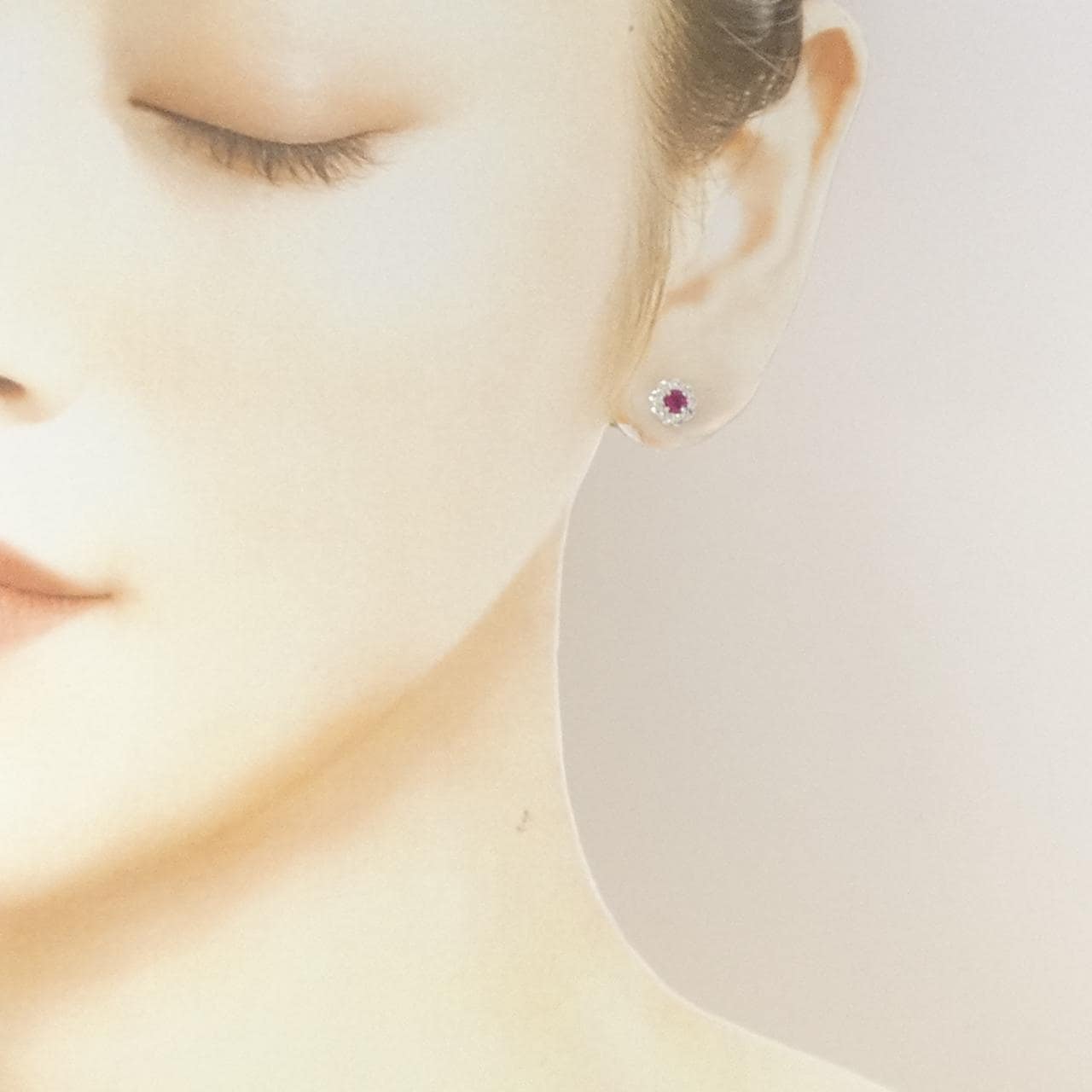 PT900 ルビー ピアス 0.36CT