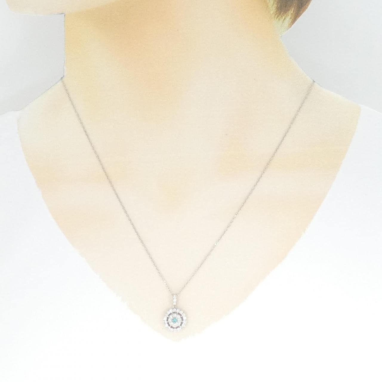 PT Tourmaline necklace 0.04CT