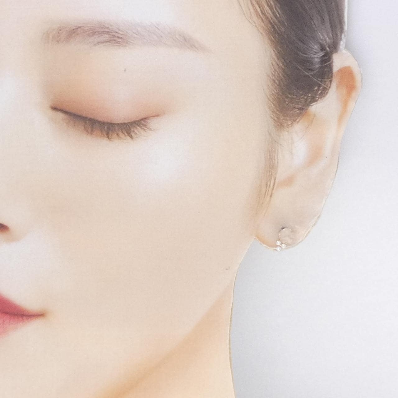 K18PG ローズクオーツ ピアス