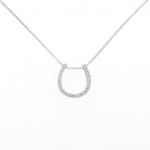 K18WG ホースシュー ダイヤモンド ネックレス 0.30CT