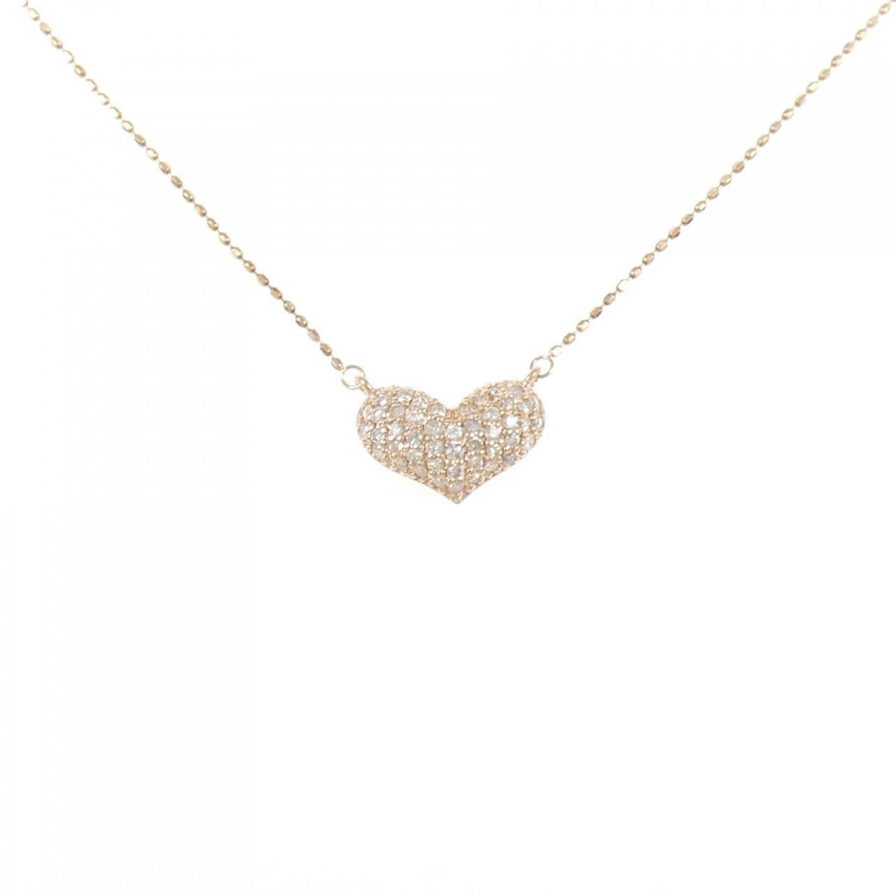 K14PG ハート ダイヤモンド ネックレス 0.30CT