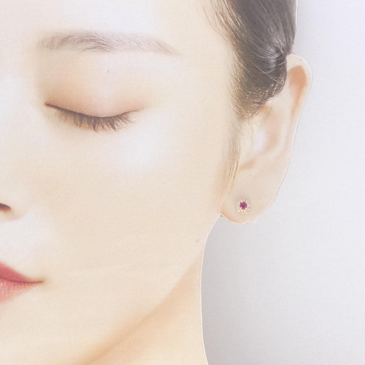 K18YG ルビー ピアス 0.46CT