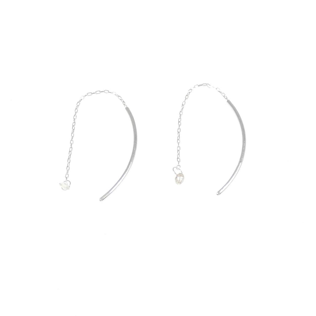 K10WG ダイヤモンド ピアス 0.06CT