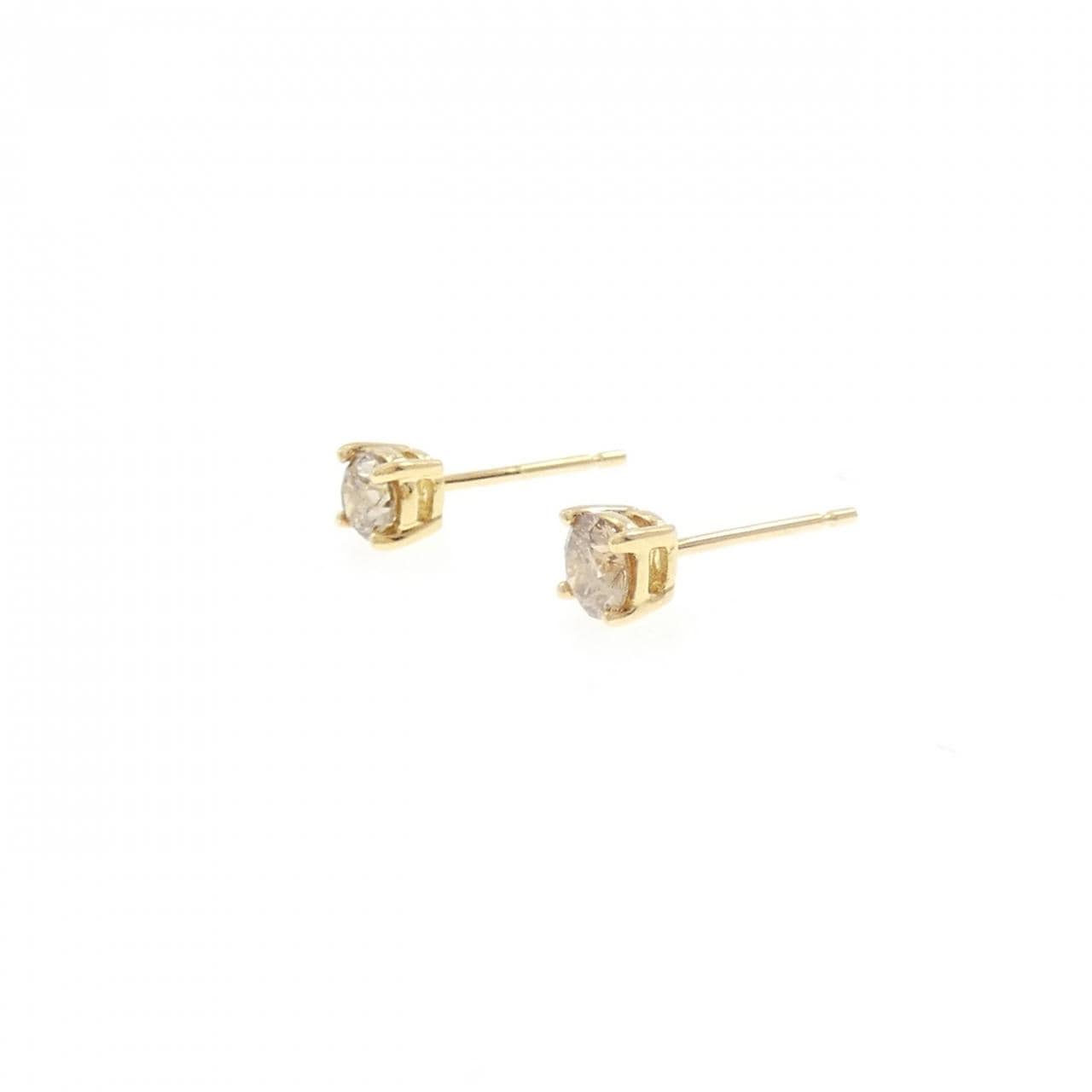 K18YG ソリティア ダイヤモンド ピアス 0.40CT