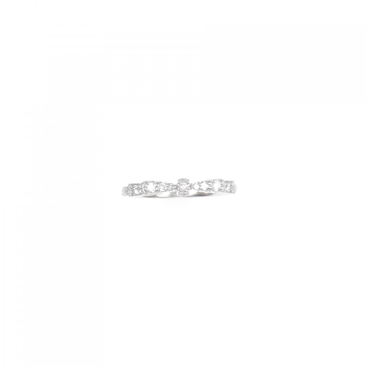 K18WG ribbon Diamond ring 0.15CT