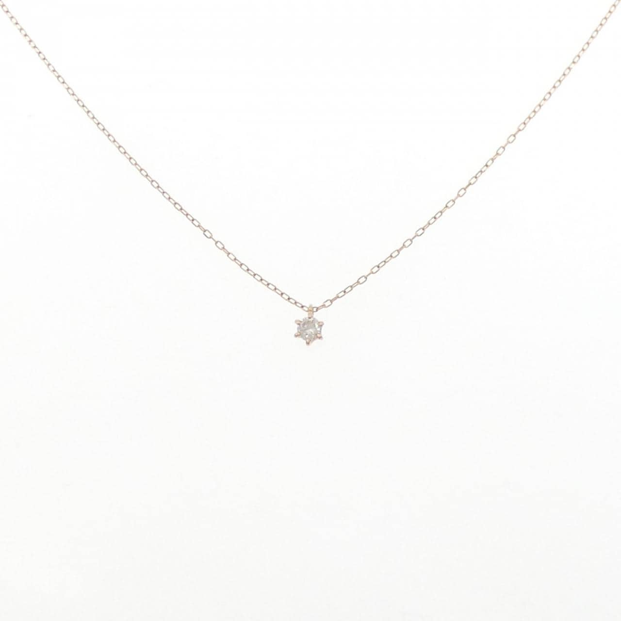 K10PG ソリティア ダイヤモンド ネックレス 0.08CT