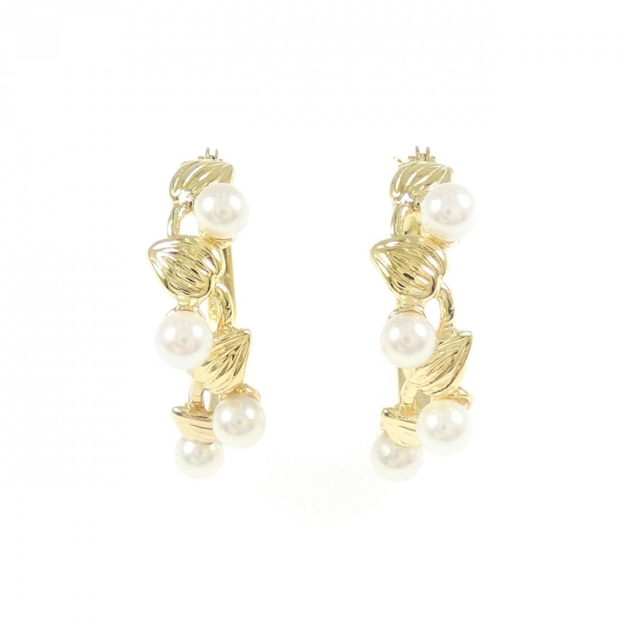 K18YG アコヤパール フープ ピアス