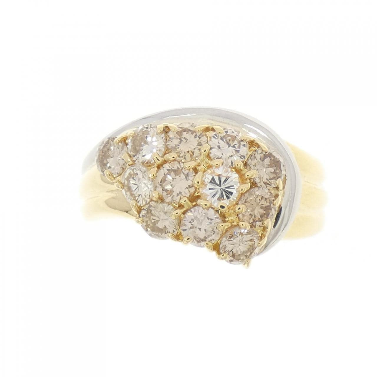 K18YG/PT Pave Diamond Ring 1.00CT