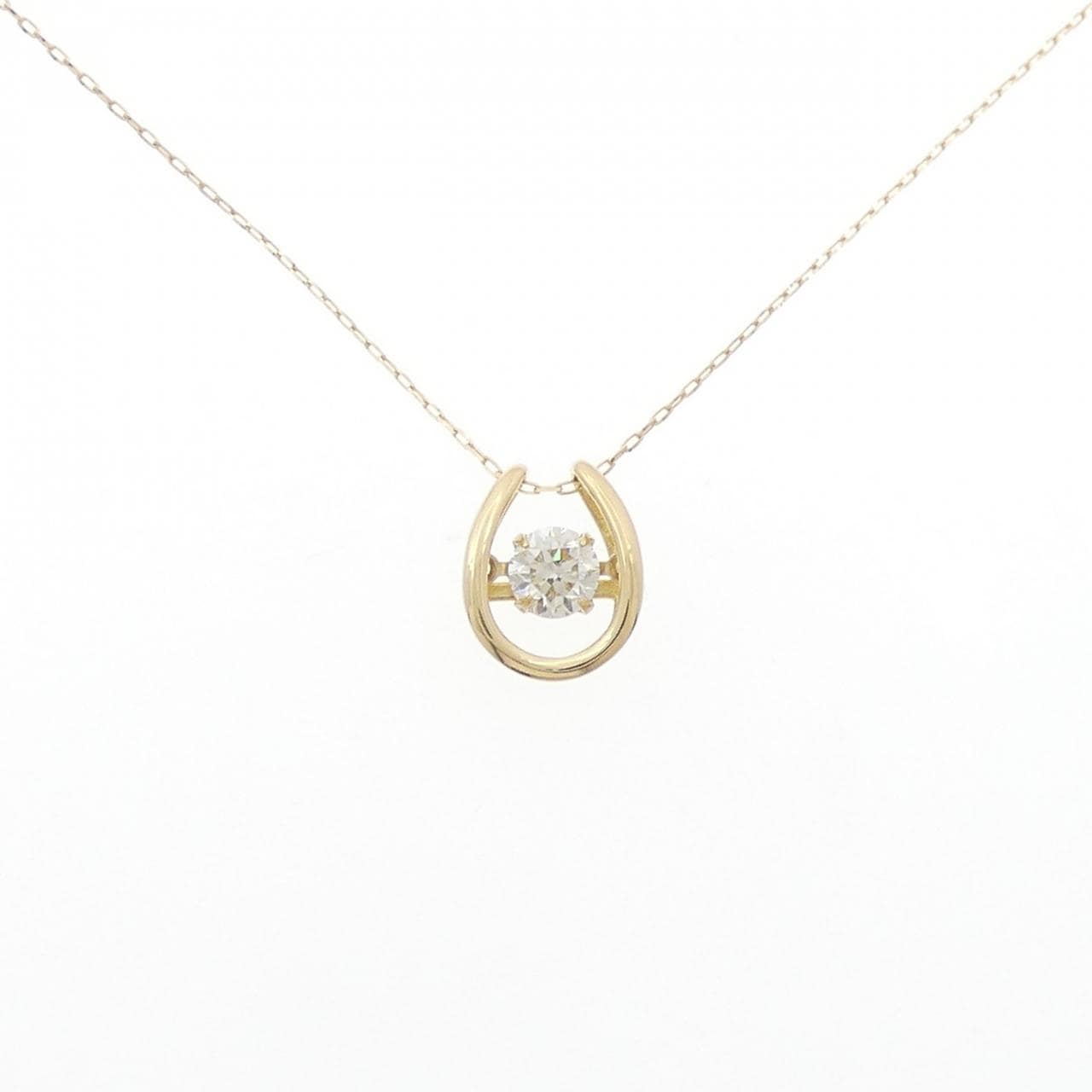 【新品】K18YG ホースシュー ダイヤモンド ネックレス 0.30CT