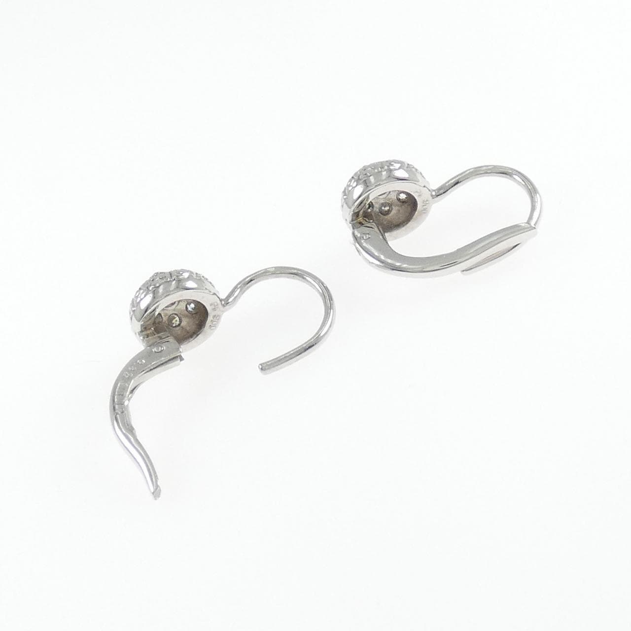 PT900/K18WG フラワー ダイヤモンド ピアス 0.37CT