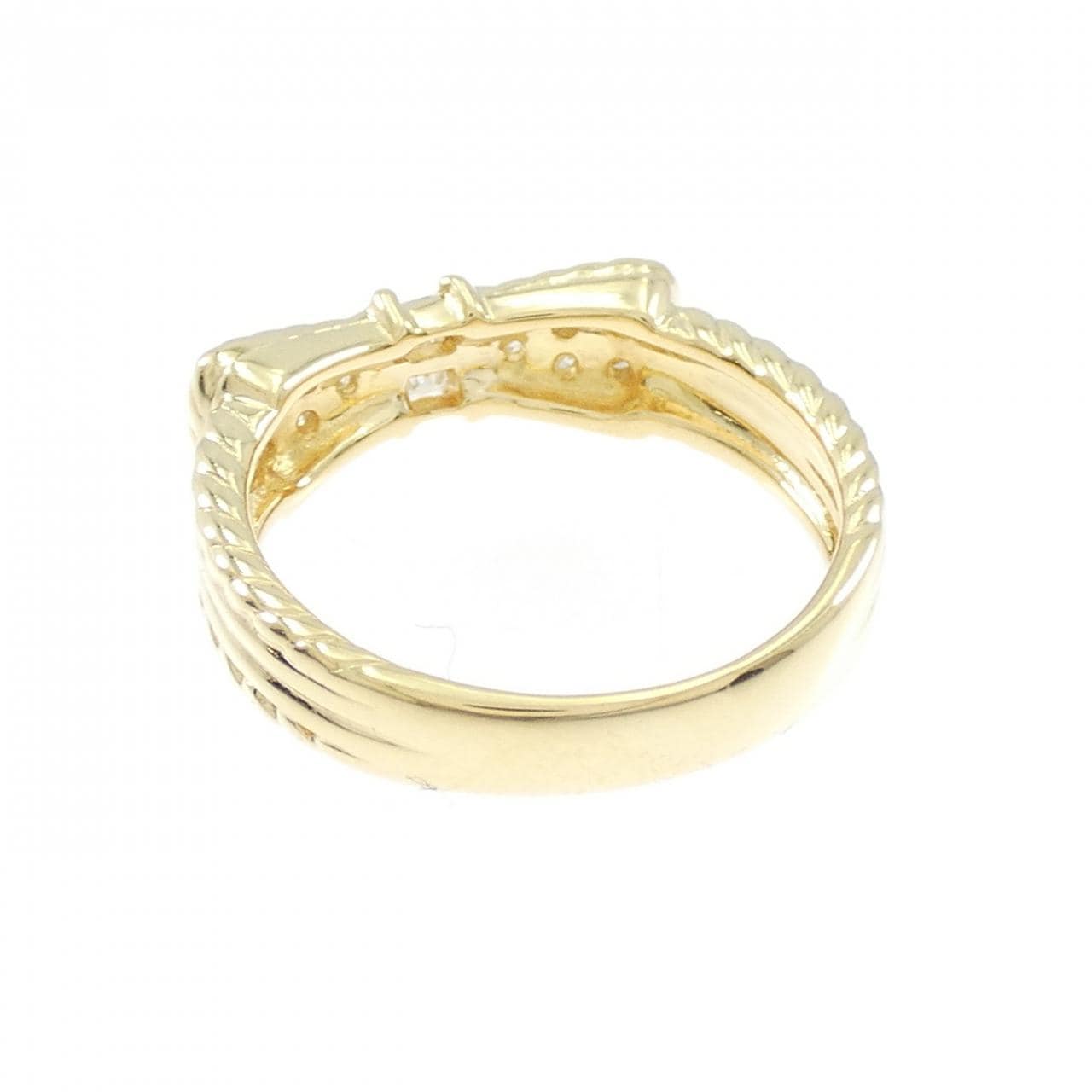 K18YG リボン ダイヤモンド リング 0.20CT