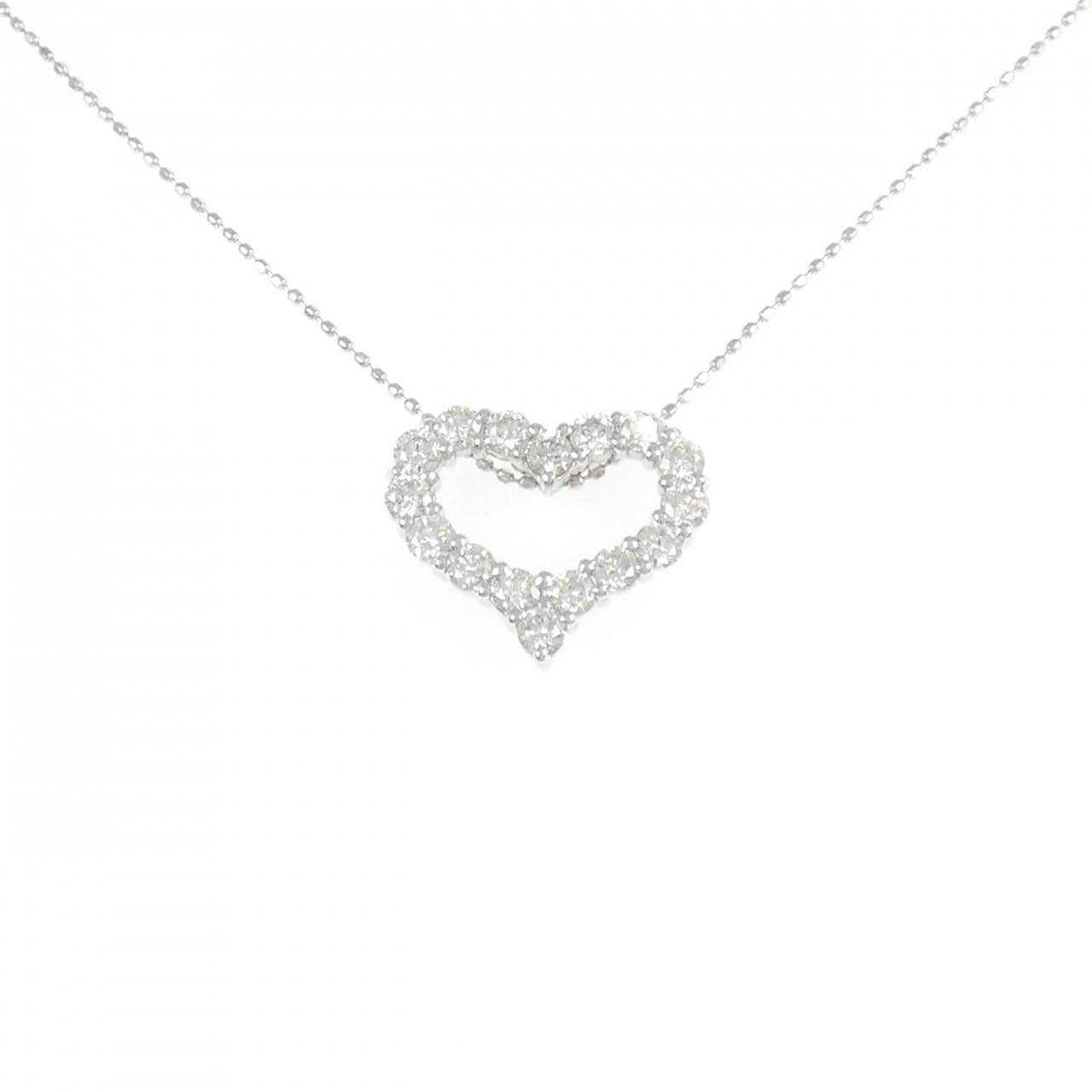 K18WG ハート ダイヤモンド ネックレス 1.00CT