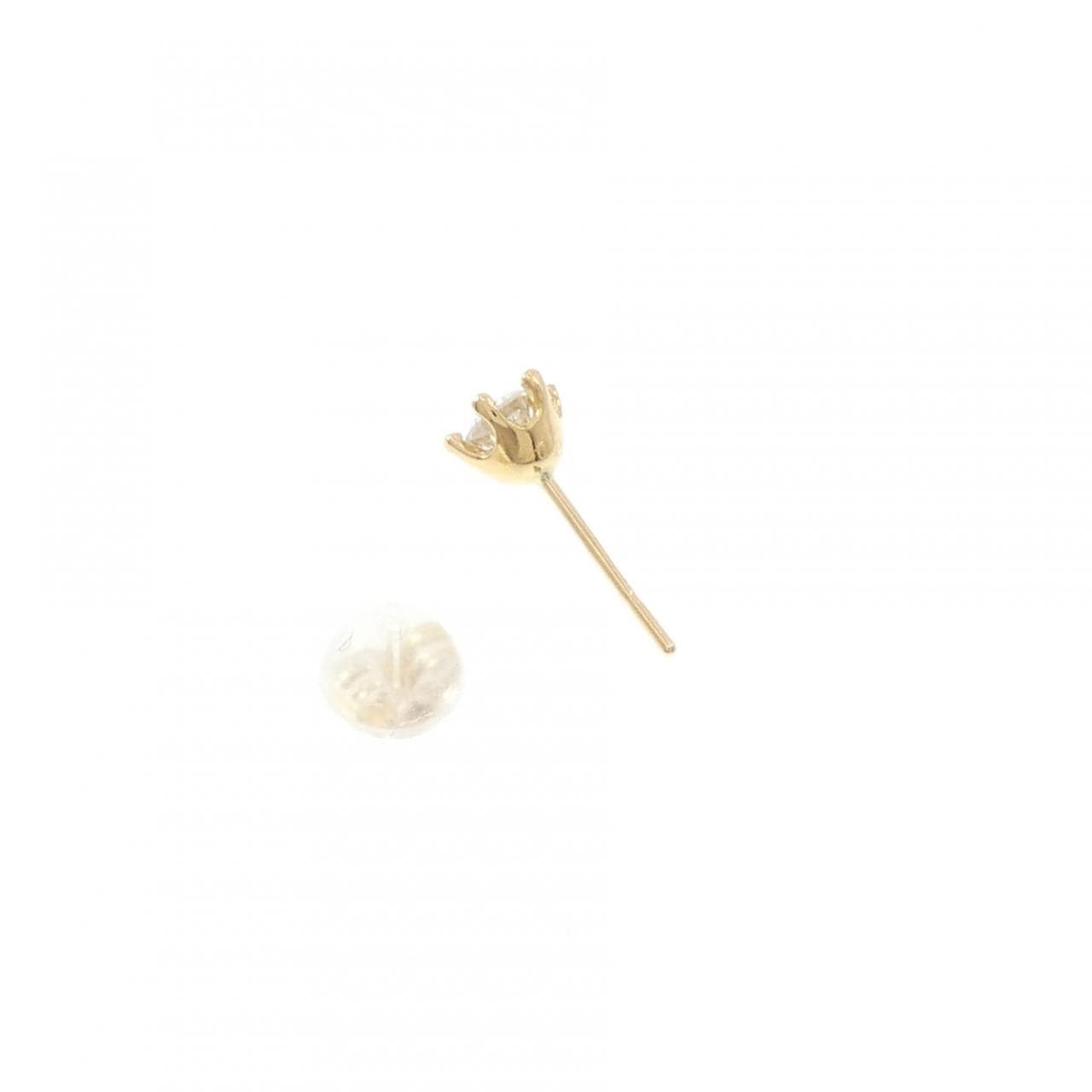 K18YG ソリティア ダイヤモンド ピアス 0.28CT 片耳