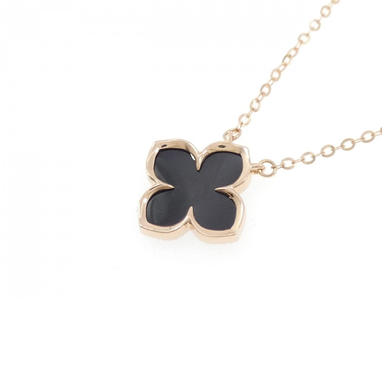 750PG フラワー オニキス ネックレス 0.955CT