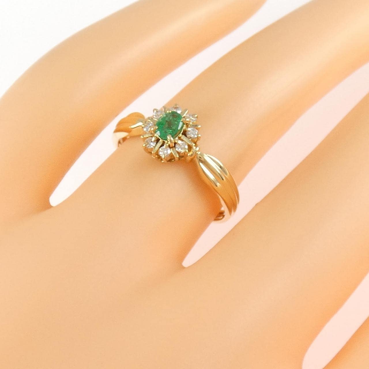 K18YG エメラルド リング 0.17CT