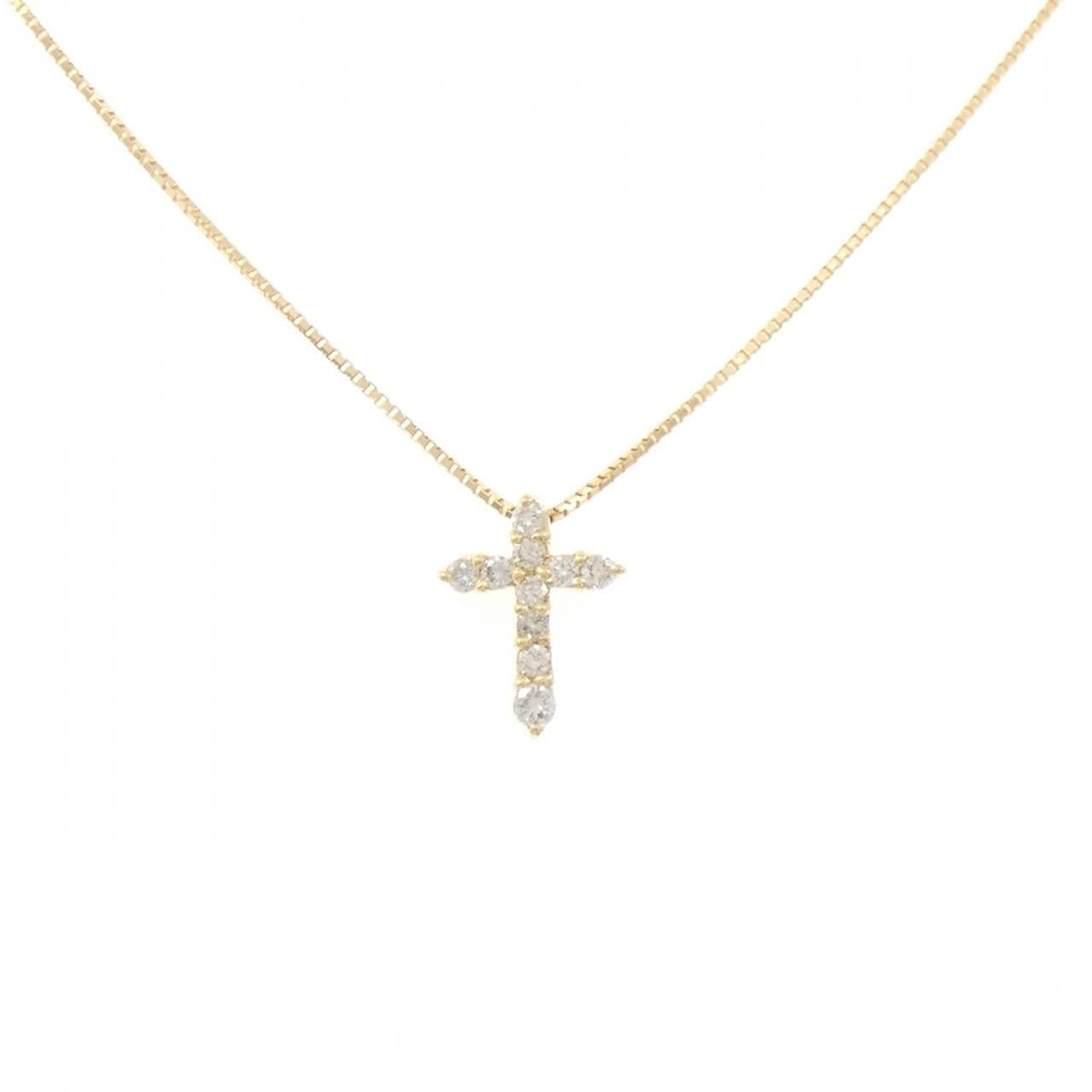 K18YG クロス ダイヤモンド ネックレス 0.30CT