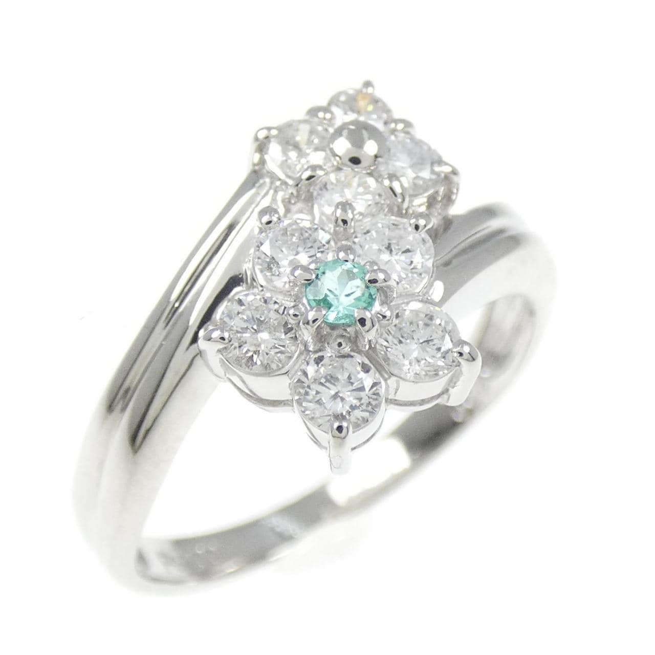 PT900 花形碧玺戒指 0.03CT